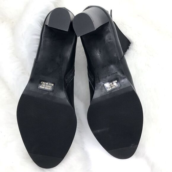 Anthropologie x Grigiarancio Black Italian Leather Buckle Side Heeled Boots - Picture 12 of 14